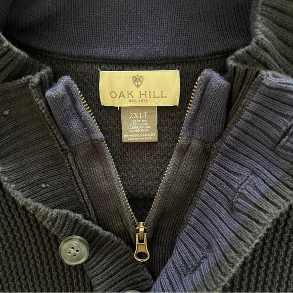 Oak Hill Men's 1/4 Zip Waffle Knit Pullover Sweater XXL Tall - Picture 5 of 6